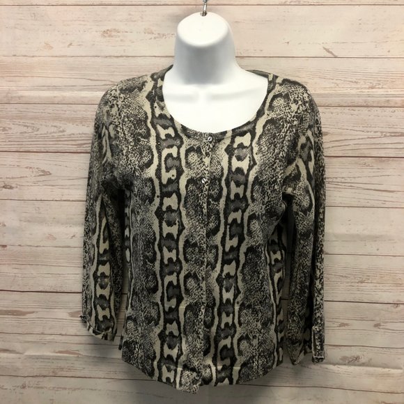 Charlotte Tarantola Snakeskin Print rhinestone accented sweater - Picture 8 of 8